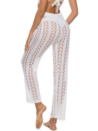 Hollow loose wide leg holiday style beach trousers - Image 7