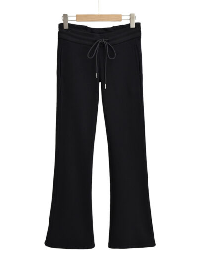 Low-rise casual micro-flared drawstring sports trousers