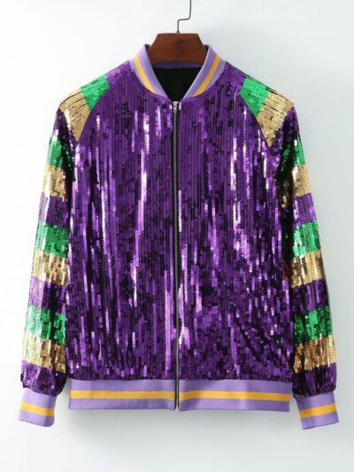 Women's sequined baseball jacket - Image 5