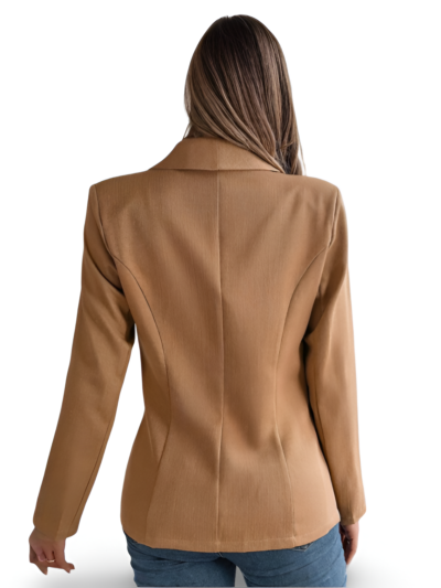 Feminine solid color long-sleeved one-button blazer