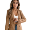 Feminine solid color long-sleeved one-button blazer