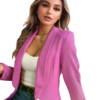 Feminine solid color long-sleeved one-button blazer