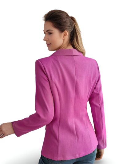 Feminine solid color long-sleeved one-button blazer