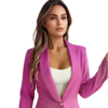 Feminine solid color long-sleeved one-button blazer