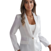 Feminine solid color long-sleeved one-button blazer