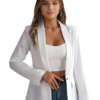 Feminine solid color long-sleeved one-button blazer