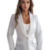 Feminine solid color long-sleeved one-button blazer