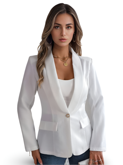 Feminine solid color long-sleeved one-button blazer