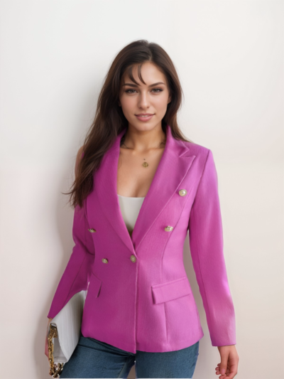 Solid color long-sleeved Blazer