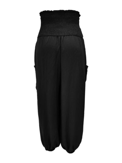 Women's elastic high waist wide leg casual trousers - Image 15