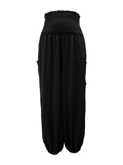 Women's elastic high waist wide leg casual trousers - Image 16