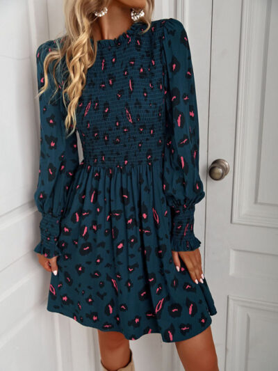 Women's Floral Lantern Sleeve Casual Dress - Image 10