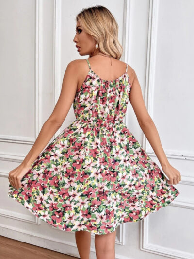 Summer Elegant Sleeveless Dress Pullover Print Elastic Waist Suspender Skirt - Image 18