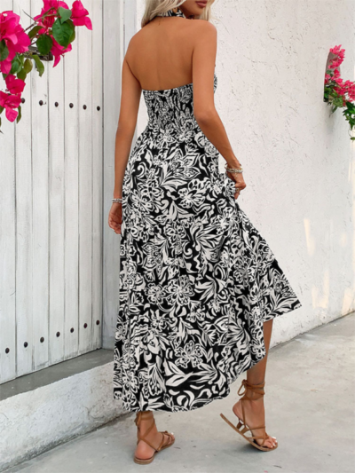 Ladies comfortable halterneck sleeveless high waist long dress - Image 5