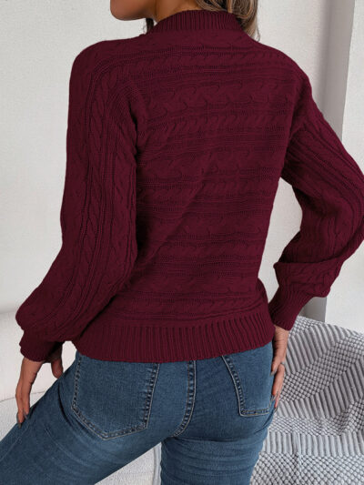 Casual hollow twist long-sleeved pullover sweater - Image 7