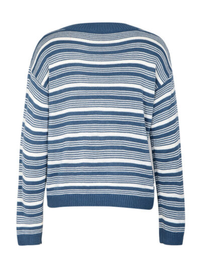 Women's round neck long sleeve striped sweater - Image 2