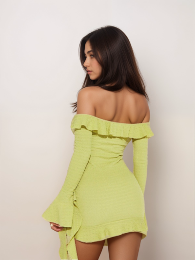 One-shoulder ruffled Dress