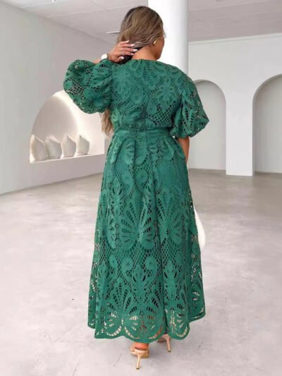 V-neck hollow embroidery dress - Image 6