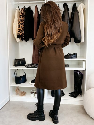 Tie-strap woolen coat - Image 18