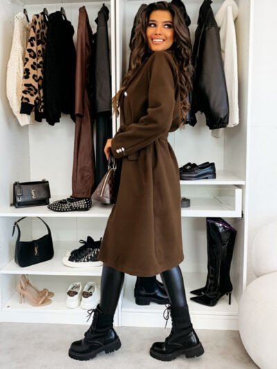 Tie-strap woolen coat - Image 17