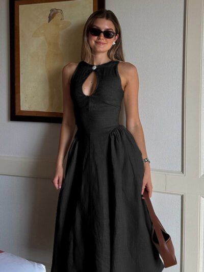 Hollow A-line Dress - Image 9