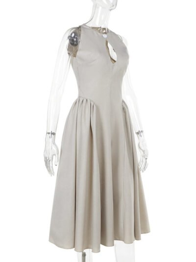 Hollow A-line Dress - Image 4