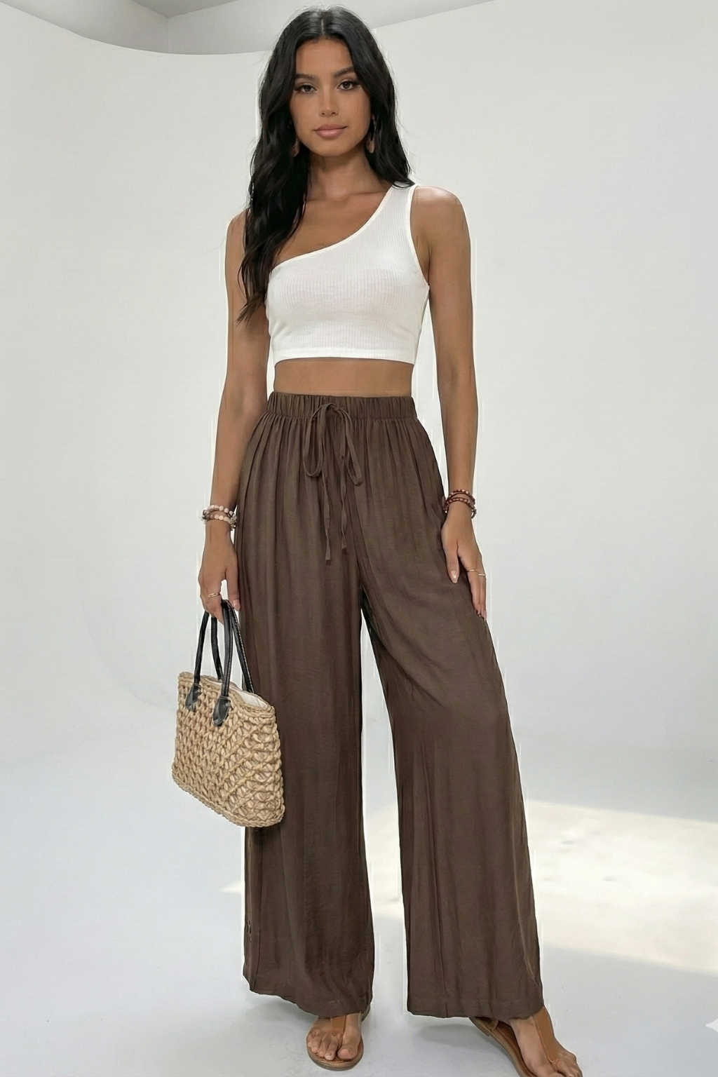 Brown wide-leg pants