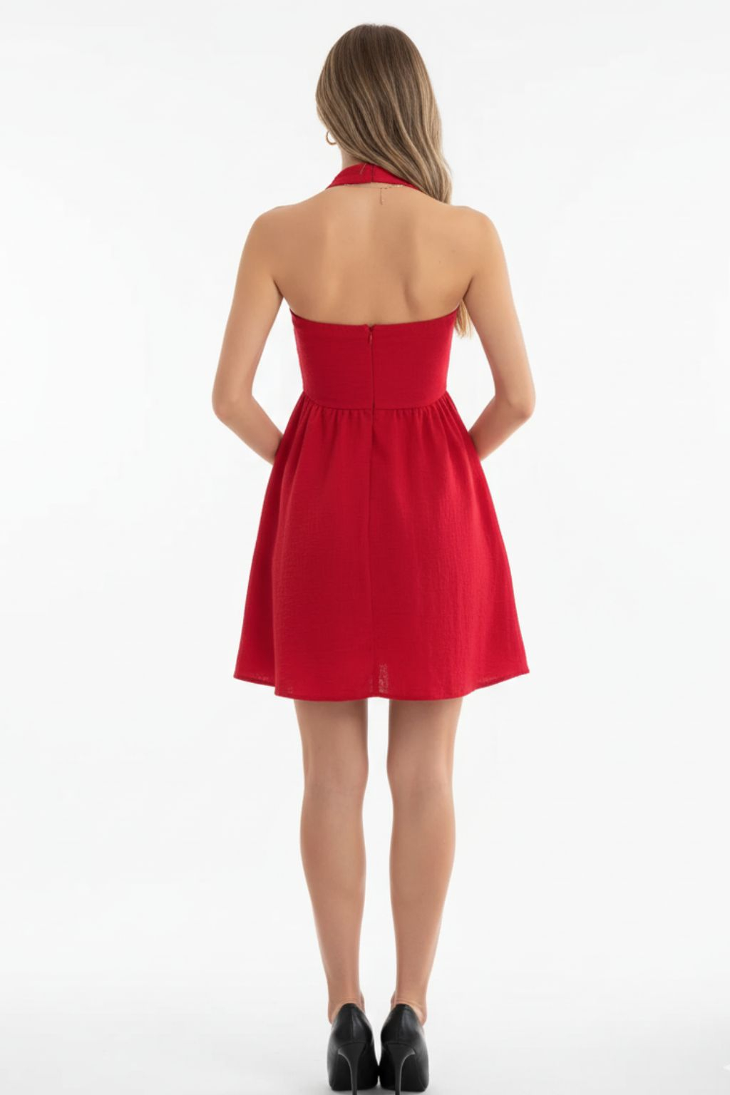 Elegant halter neck mini dress