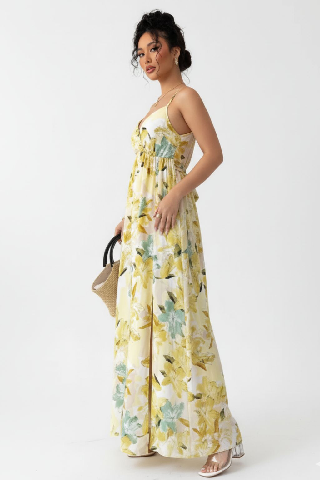 Elegant suspender long dress