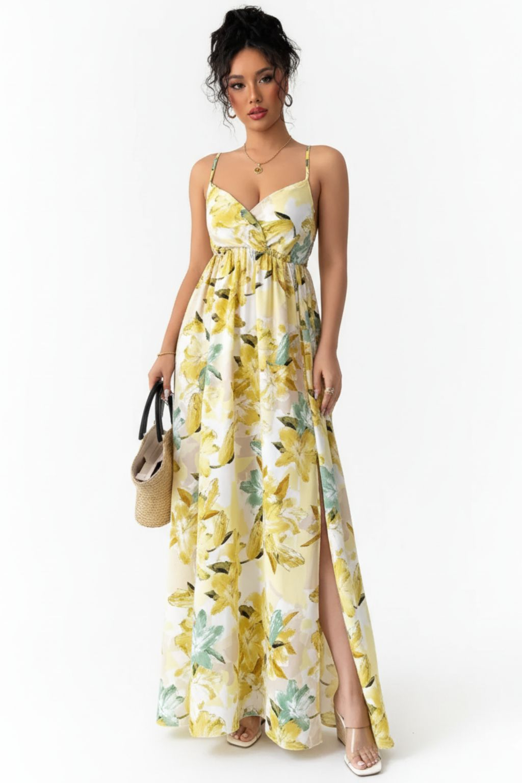 Elegant suspender long dress