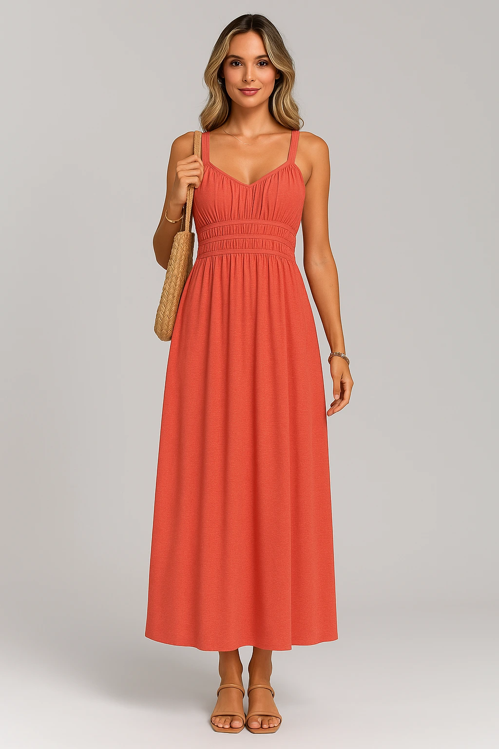 Sleeveless Strapless Pleated Dress