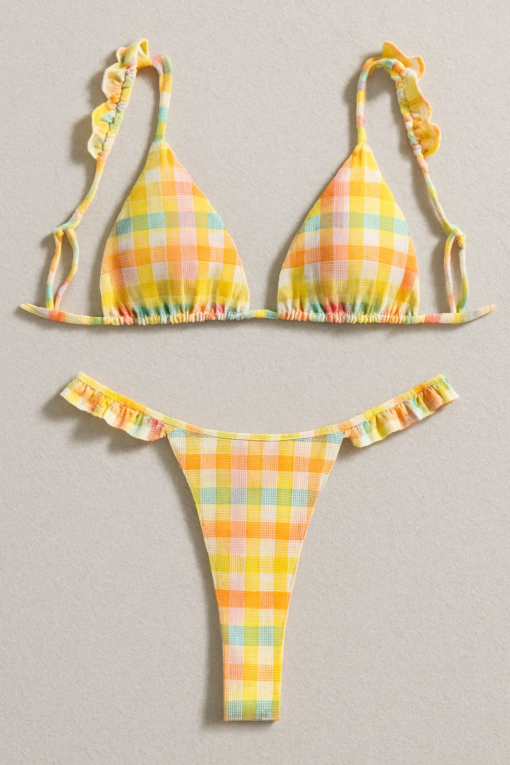 Check lace bikini