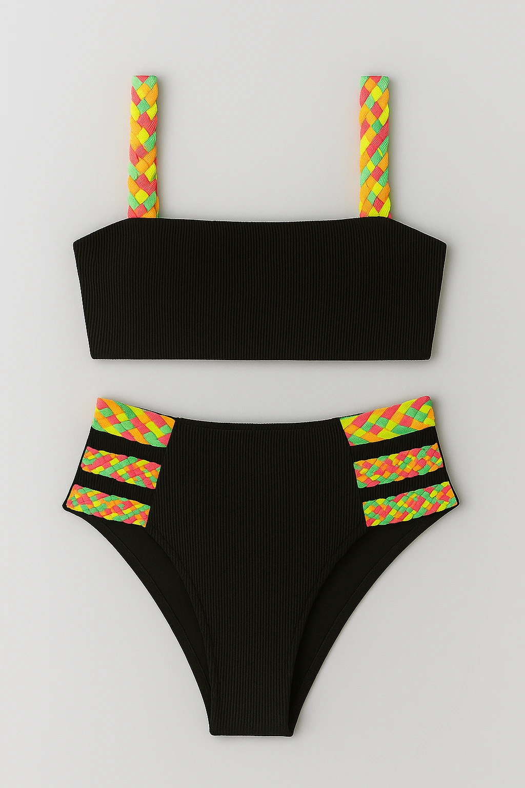 Multicolor mixed style braided bikini