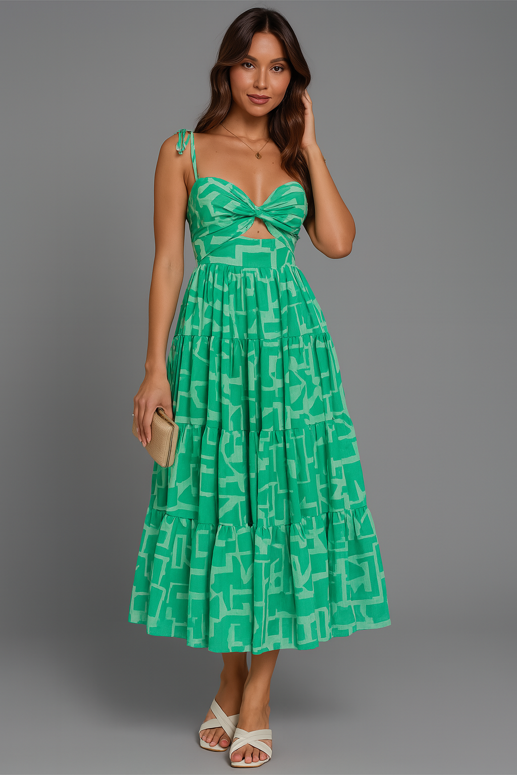 Green suspender dress