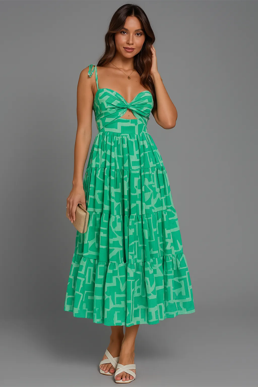 Green suspender dress