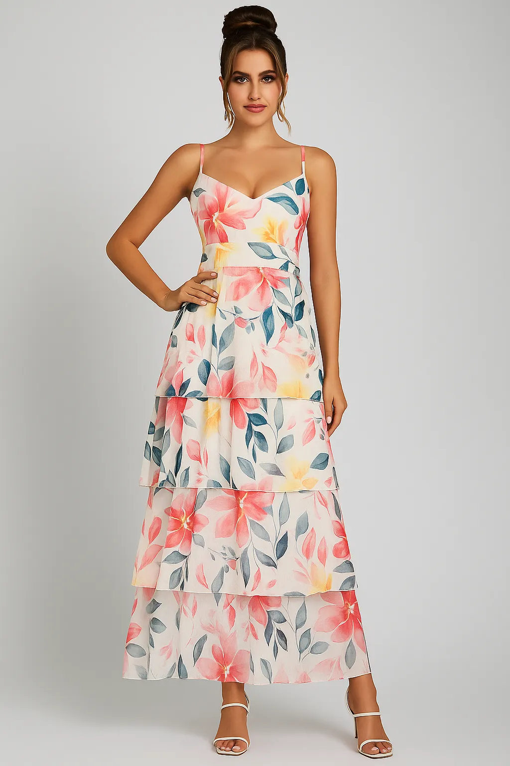 Printed layered dress