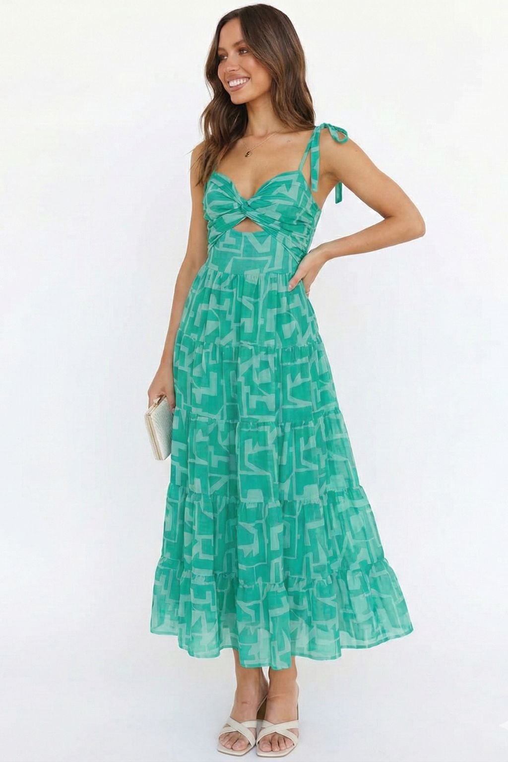 Green suspender dress