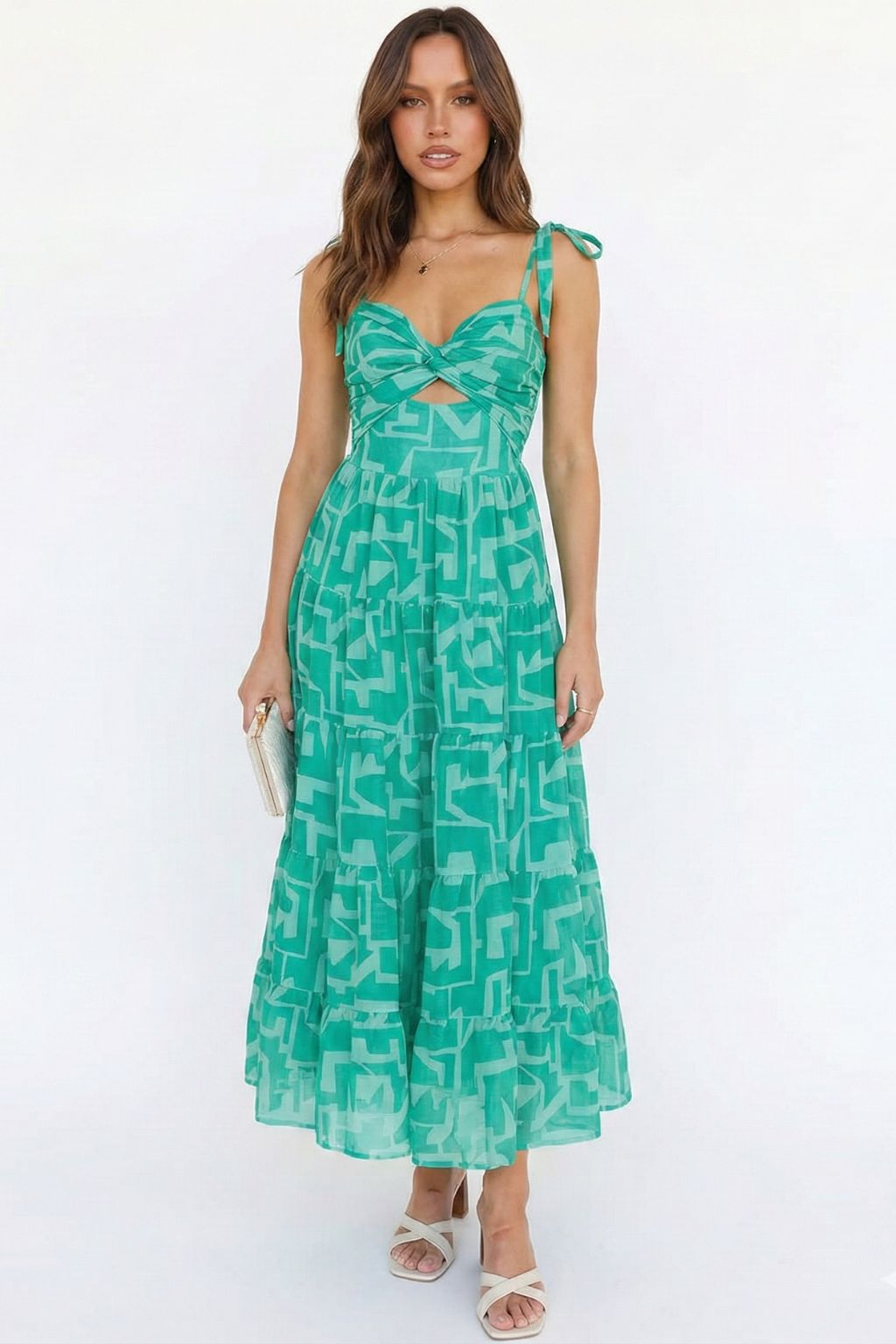 Green suspender dress