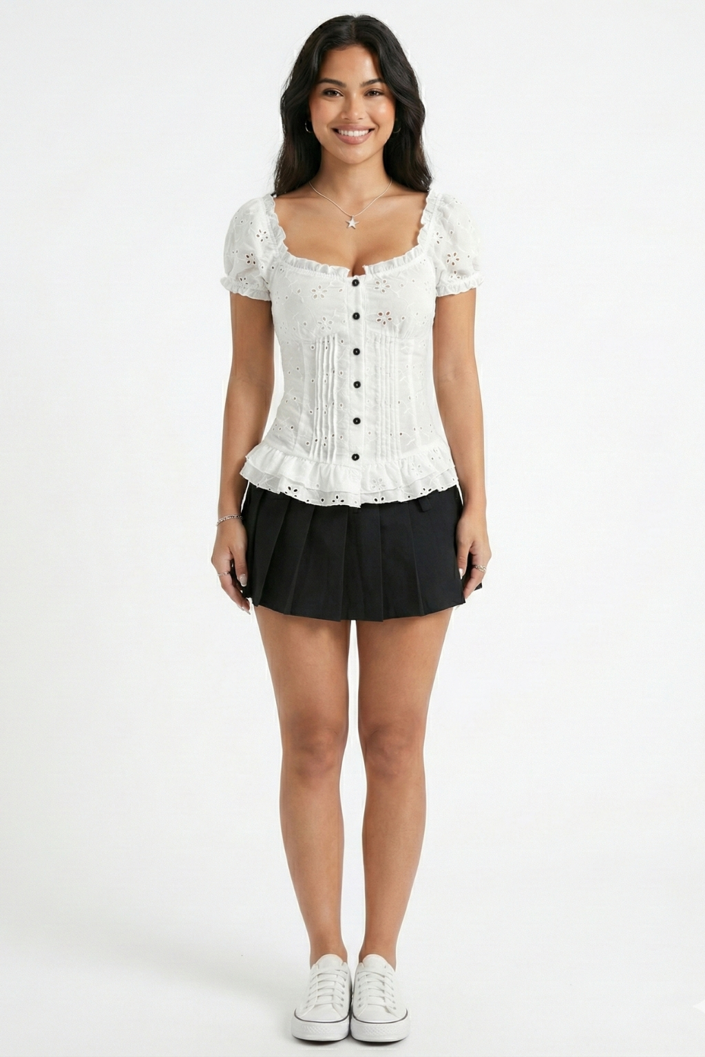 Hollow short-sleeved Shirt