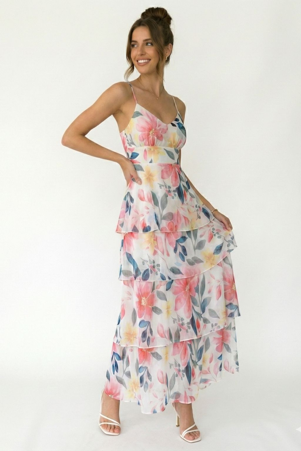 Printed layered dress