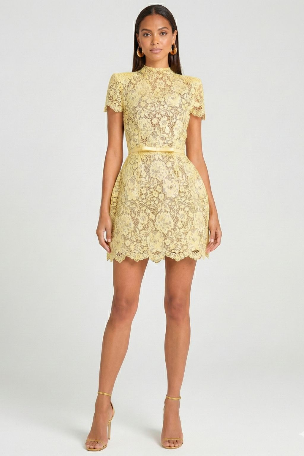 See-Through Lace Round Neck Dress