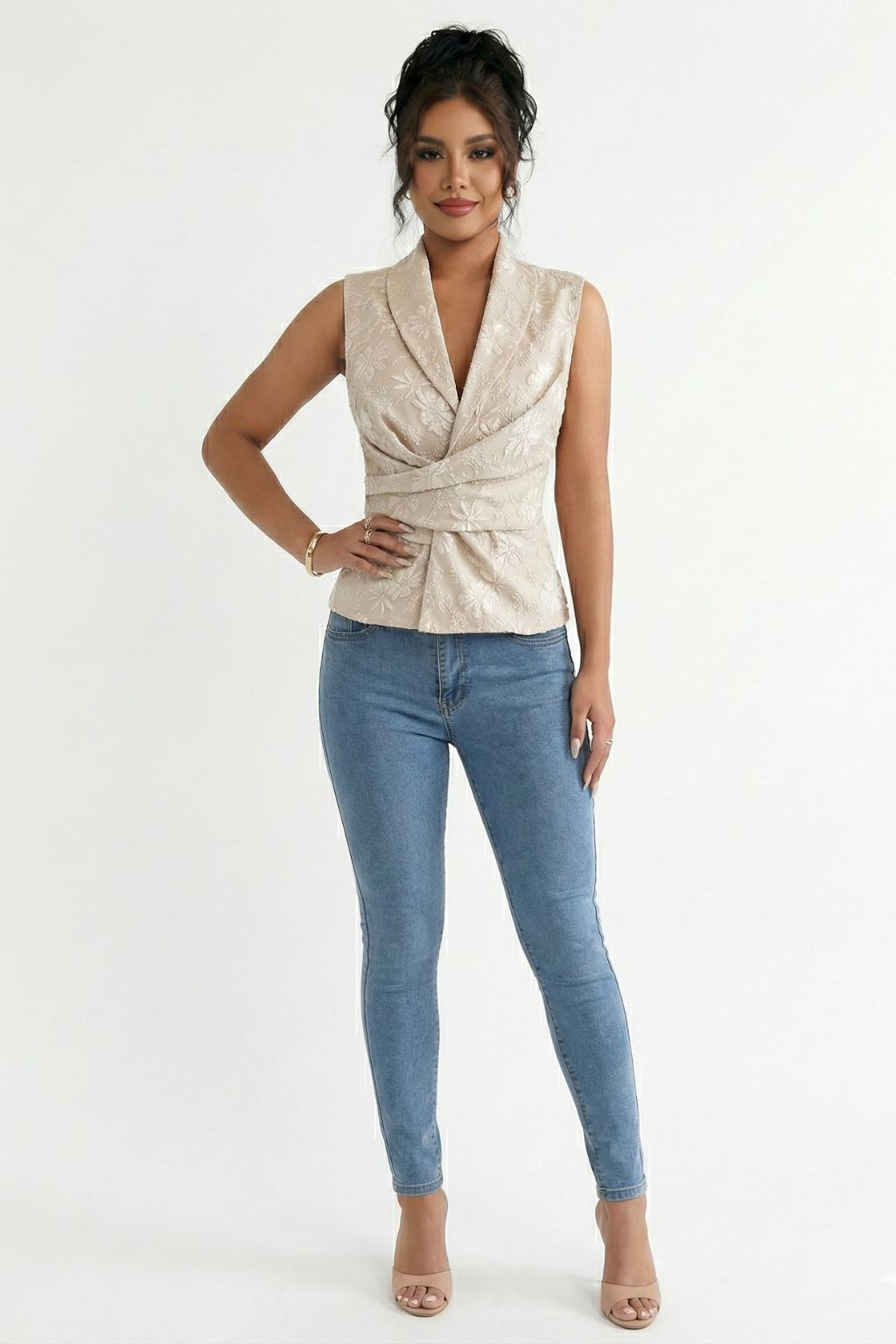 V Drawstring Tank Top