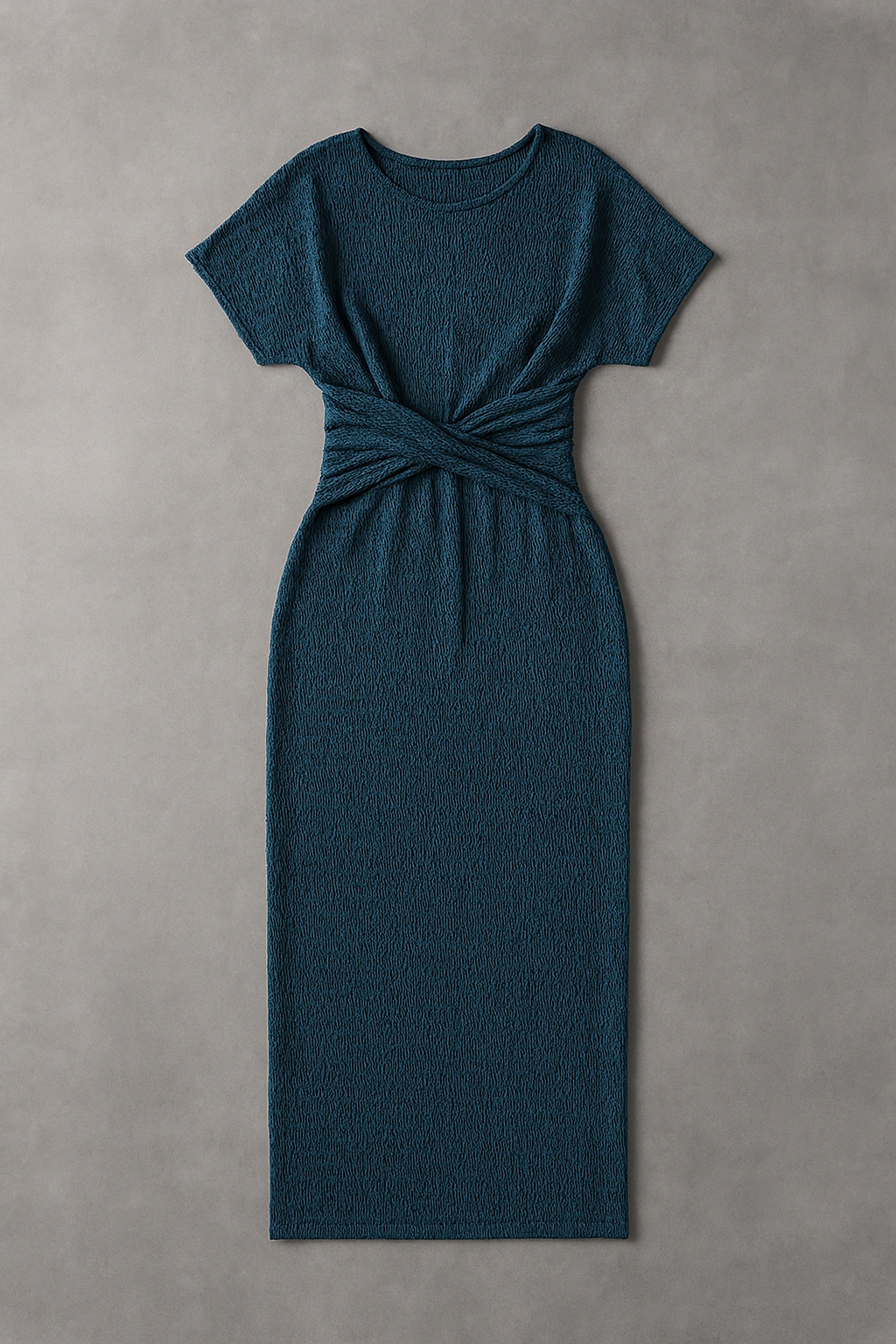 Dark blue fitted waist dress
