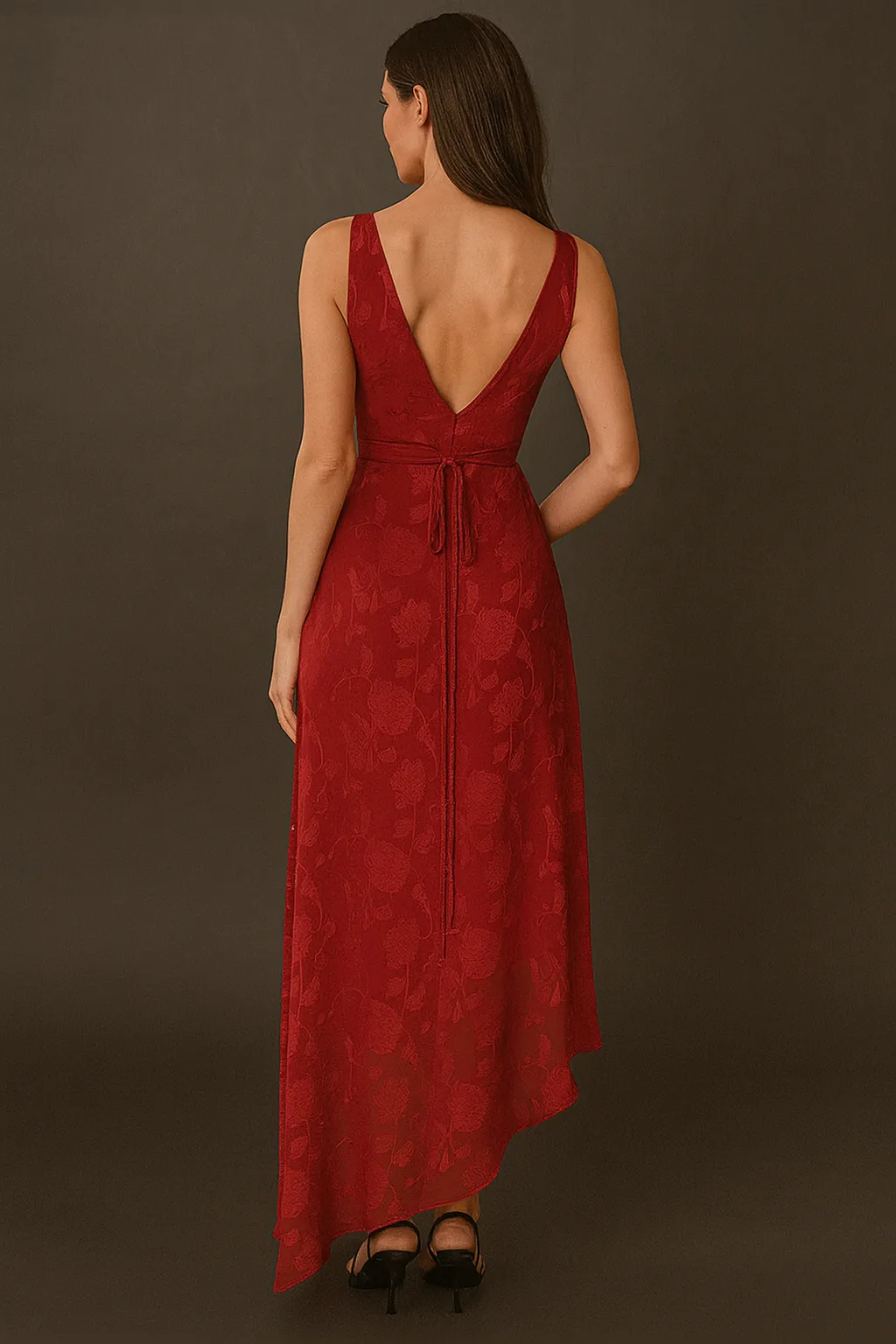 Lace backless slim fit dress