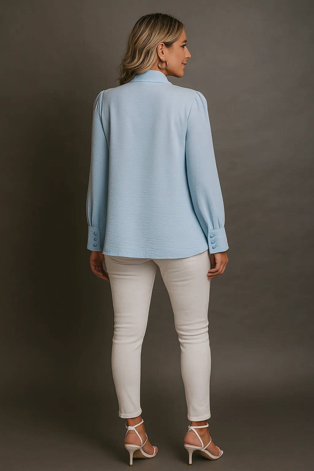 Long-sleeved button-down shirt