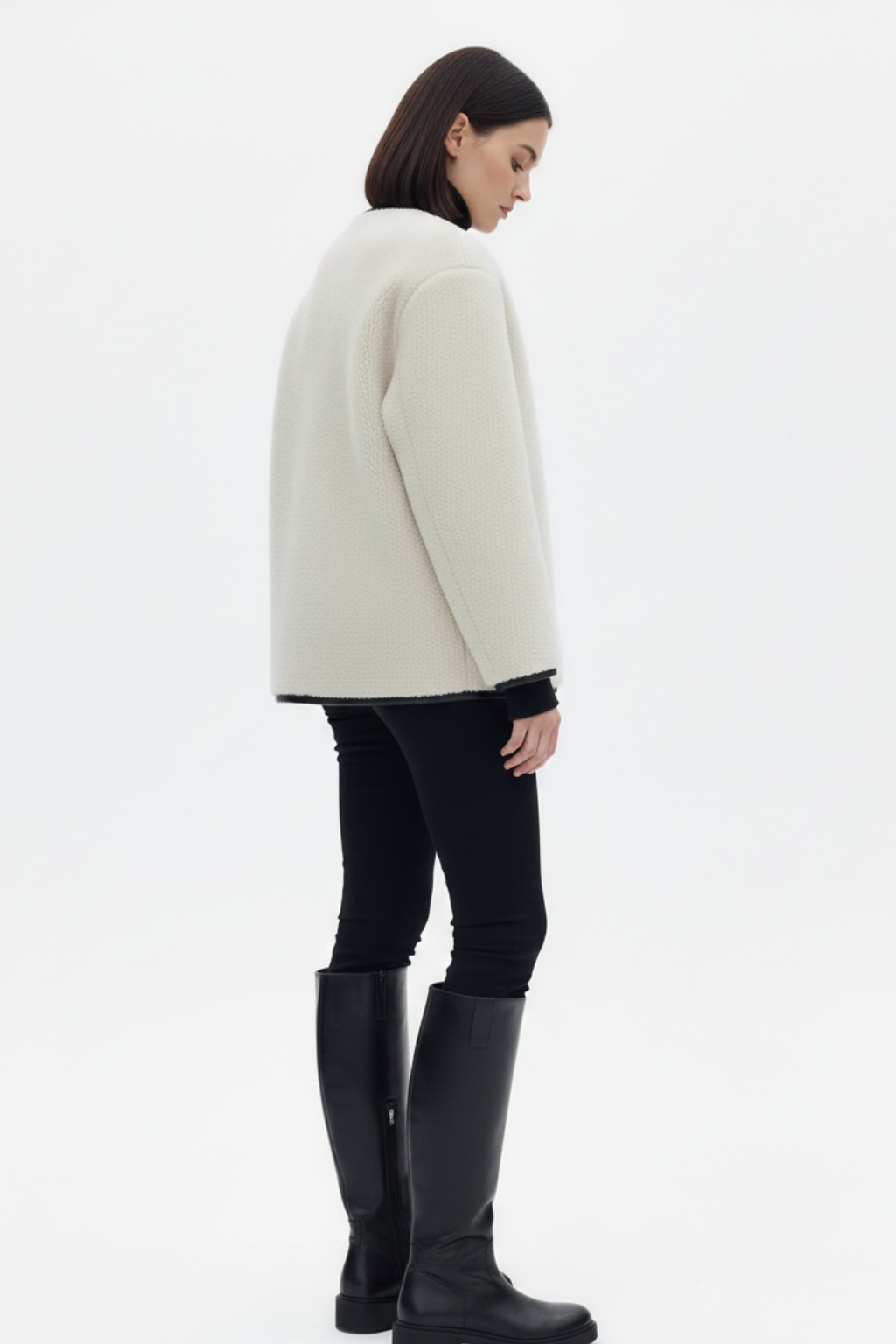 Cashmere Women's Metal Lock Design Jacket